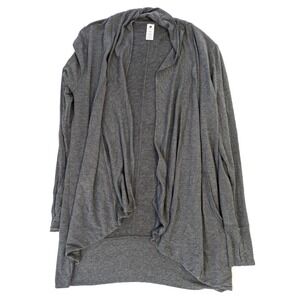 Active Life Womens XL Heather Charcoal Modal Blend Open Front Draped Cardigan